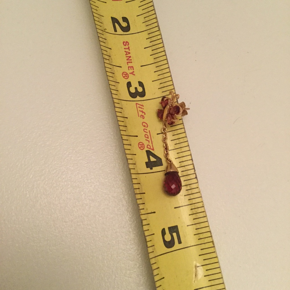14k Garnet Earrings - Picture 3 of 6